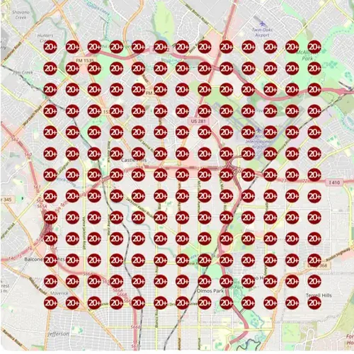 Map scan before: every point ranks 20 or lower